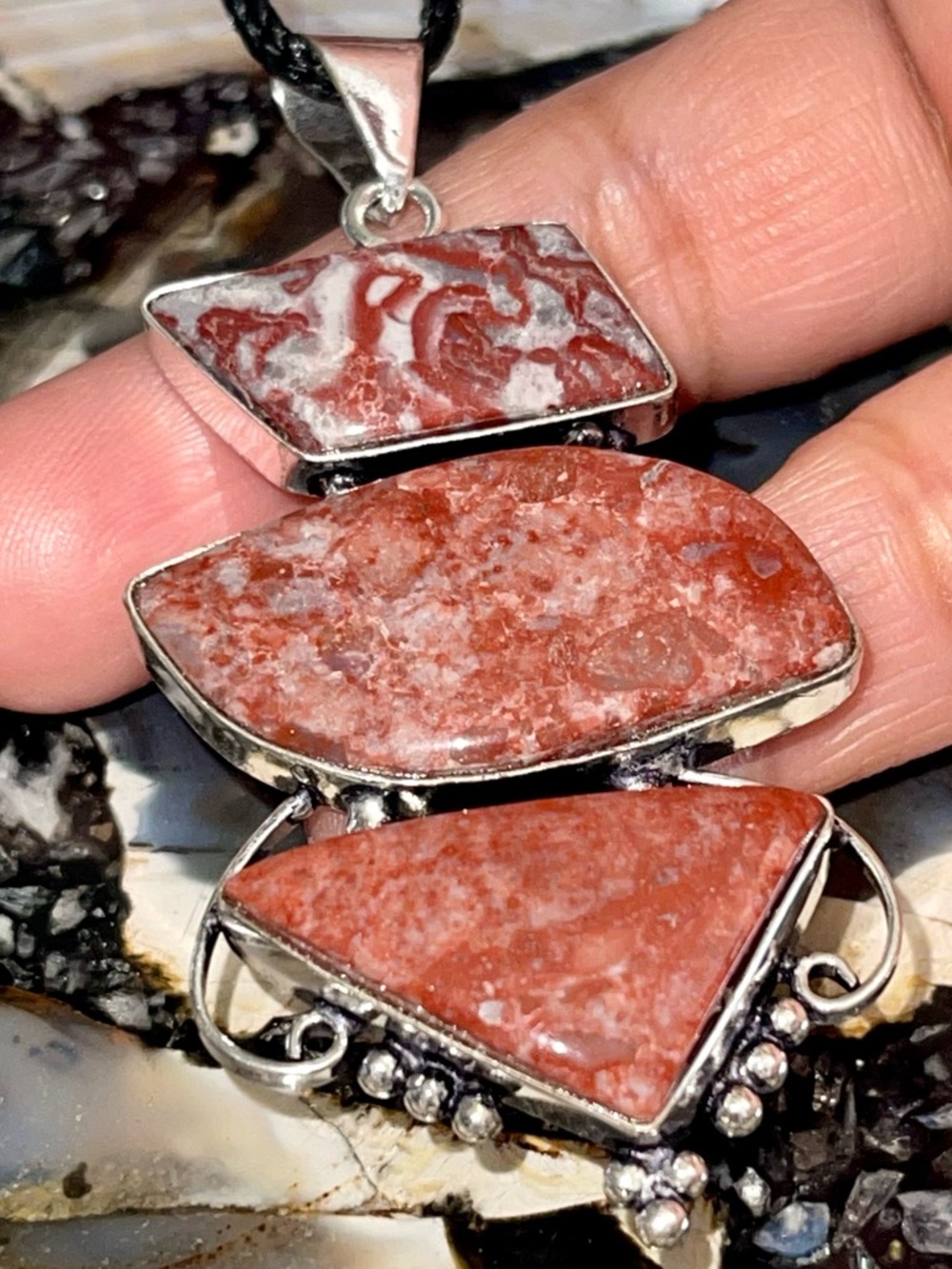Wave Dolomite Crystal Pendant 2 1/2”